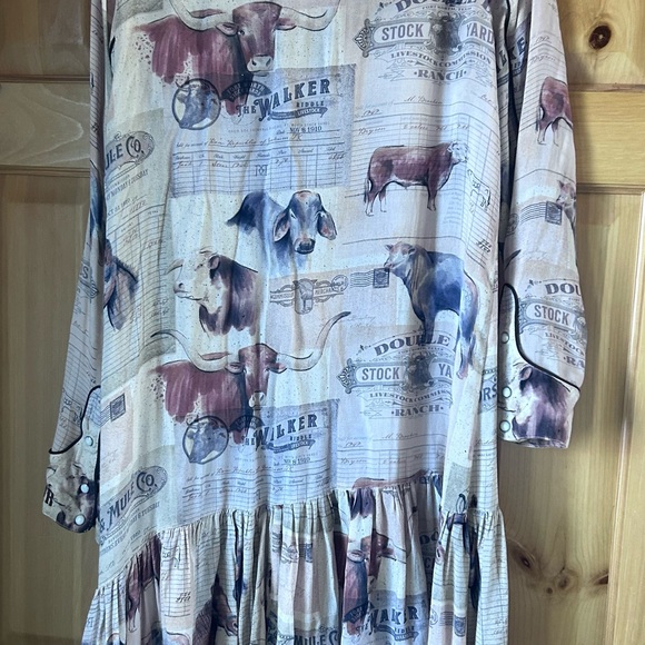 Double D Ranch Long Sleeve Dress with Western PrintSuper Fun Longhorn Dress - Picture 8 of 12